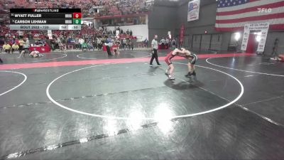 120 lbs Cons. Semi - Wyatt Fuller, Wisconsin Rapids vs Carson Lehman, Warrior Youth Wrestling Club