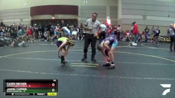 78 lbs Round 2 (6 Team) - Casen Becker, Untouchables Purple vs Jaxon Capper, Ragin Raisins WC