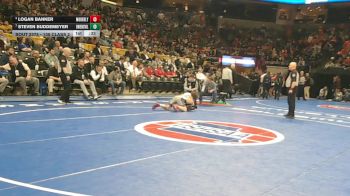 138 Class 2 lbs 5th Place Match - Logan Banker, Moberly vs Steven Buddemeyer, Owensville