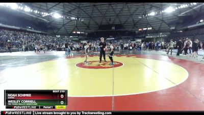 98 lbs Champ. Round 2 - Wesley Corriell, Tri-Town Bullyz Wrestling vs Noah Schimke, NWWC