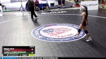 122 lbs Quarterfinal - Isabella Marie Gonzales, Wolf Den Wrestling Club vs Braya Cruz, California