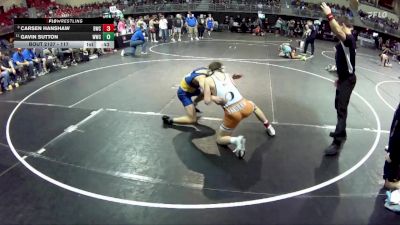 117 lbs Quarterfinal - Carsen Hanshaw, Beatrice Wrestling Club vs Gavin Sutton, Wahoo Wrestling Club