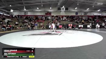 133 lbs Cons. Round 6 - Aidan Sprague, Indianapolis vs Ben DeForest, UMary