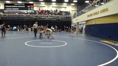 125 lbs 5th Place Match - Mason Barros-Santiago, Rio Hondo College vs Adrian Jimenez, Cerritos College