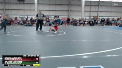 54 lbs Round 2 - Sawyer Wemhoff, St. Maries Wrestling Club vs Asher Anderson, Middleton Wrestling Club