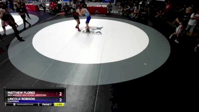 175 lbs Cons. Round 4 - Matthew Flores, Bell Gardens High School Wrestling vs Lincoln Robison, California