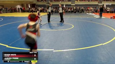 68 lbs Cons. Round 2 - Ryker Weite, Staples vs Aurora Priebe, Chatfield