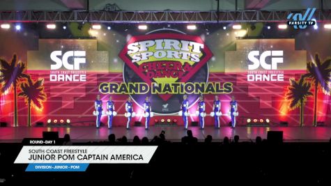 South Coast Freestyle - Junior Pom Captain America [2025 Junior - Pom Day 1] 2025 Spirit Sports Grand Nationals