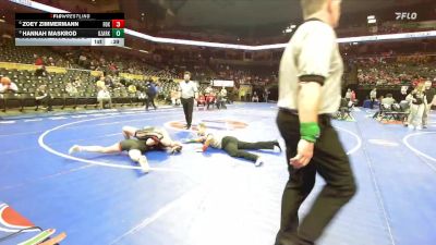 120 Class 2 lbs Cons. Round 1 - Zoey Zimmermann, Fox vs Hannah Maskrod, Ozark