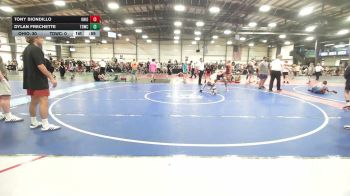 112 lbs Round Of 16 - Tony Biondillo, Ohio United - MS vs Dylan Frechette, TDWC Maniacs Grey - MS