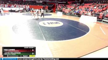 3A 113 lbs Champ. Round 1 - Max Cumbee, Joliet (Catholic Academy) vs Justin Williamson, Chicago (Mt. Carmel)