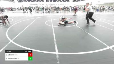130 lbs Consi Of 8 #1 - Justus Soldano, Falls Academy vs Bryson Thomasson, No Team