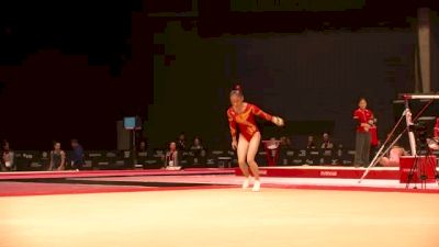 China, Tan Jiaxin, FX - 2015 World Championships Podium Training