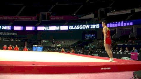China, Deng Shudi, FX - 2015 World Championships Podium Training