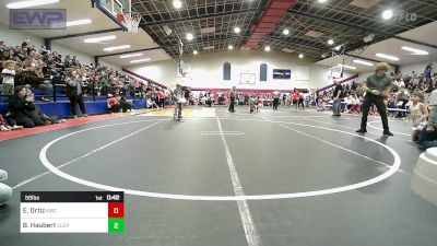 58 lbs Quarterfinal - Easton Ortiz, Keystone Wrestling Club vs Beckham Haubert, Cleveland Take Down Club