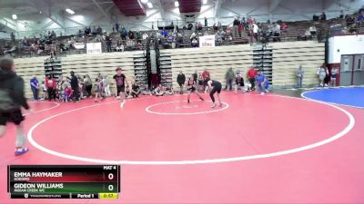 96-101 lbs Round 1 - Emma Haymaker, Kokomo vs Gideon Williams, Indian Creek WC