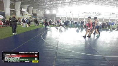 250 lbs Quarterfinal - Layne James, Thorobred Wrestling Club vs Zachariah Maea, LV Bear Wrestling Club (Spring Valley Area Youth Wrestling)