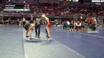 2A-157 lbs 5th Place Match - Colin Sesker, Clarion-Goldfield-Dows vs Liam Weber, West Delaware, Manchester