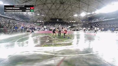 Boys 3A 157 lbs Champ. Round 2 - Yaroslav Bychkar, Sammamish vs Hayden Wiggins, Ballard