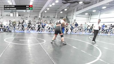 285 lbs Rr Rnd 3 - Myles Lysek, Misdirection Mat Club - HSB vs Clark Rodger, Journeymen Blue - HSB