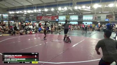 45 lbs Cons. Semi - Ryker Westenbarger, Blackman Wrestling vs Brooklyn McLeod, Bison Takedown