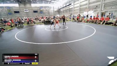 100 lbs Placement Matches (16 Team) - Gavin Landers, Iowa vs Braden Johnson, Wisconsin