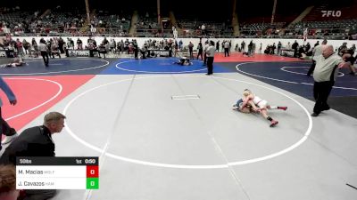 50 lbs Quarterfinal - Marcus Macias, Wolfpack Wr Ac vs Jett Cavazos, Hammer House Mafia