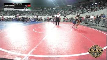 90 lbs Consi Of 8 #1 - Amiah Huerta, F-5 Grappling vs Lucy Wilson, Newcastle Youth Wrestling