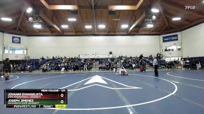 125 lbs Cons. Round 3 - Joseph Jimenez, Sacramento State University vs Jovanni Evangelista, Hope International University