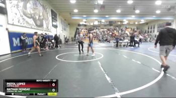 157 lbs Cons. Round 4 - Nathan Monday, Corona Del Mar vs Pistol Lopez, Central East