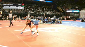 100 Class 2 lbs 1st Place Match - Addison Holtgrewe, Francis Howell Central vs Lilly Breeden, Liberty