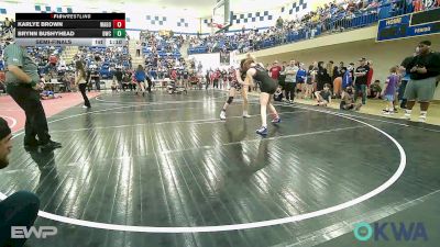 110 lbs Semifinal - Karlye Brown, Wagoner Takedown Club vs Brynn Bushyhead, Bartlesville Wrestling Club