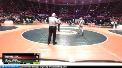 2A 132 lbs Cons. Round 2 - Evan Willock, Normal (Community West) vs Nolan Vogel, Joliet (Catholic Academy)