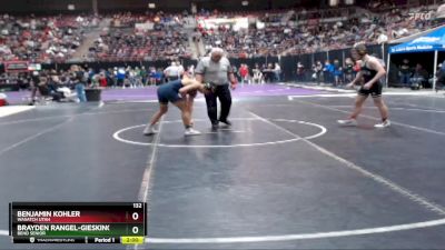 132 lbs Champ. Round 2 - Brayden Rangel-giesking, Bend Senior vs Benjamin Kohler, Wasatch Utah