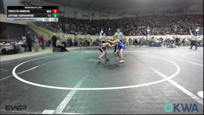 67 lbs Quarterfinal - Taiclyn Gibson, Wolfpak Wrestling vs Jaycee Cervantes, F-5 Grappling