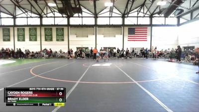 87-96 lbs Cons. Round 3 - Cayden Rogers, Lincoln Way Wrestling Club vs Brady Elder, No Team