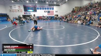 110 lbs Semifinal - Gunner Johnson, Twin Spruce Jr High vs Taevyn Wurm, Gering Middle School