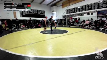 95 lbs Champ. Round 1 - Emmett Lopez, Vacaville Wrestling Club vs Zaiden Hoover, Harriet Eddy Middle School