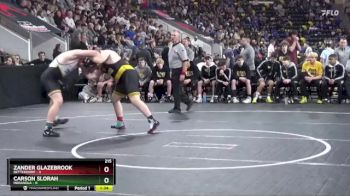 215 lbs Semis - Carson Slorah, Indianola vs Zander Glazebrook, Bettendorf