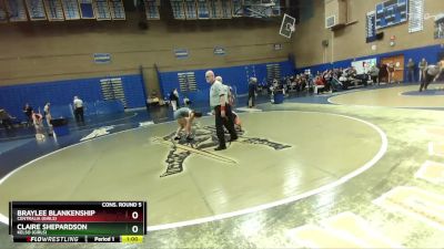 125lbs Cons. Round 5 - Claire Shepardson, Kelso (Girls) vs Braylee Blankenship, Centralia (Girls)