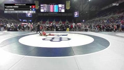 100 lbs Champ. Rd Of 32 - Justine Perez, OH vs Keyi Wang, IL