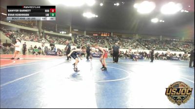 80 lbs Quarterfinal - Sawyer Barnett, Redskins Wrestling Club vs Evan Koehrsen, Liberty Warrior Wrestling Club