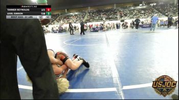 61 lbs Consi Of 16 #2 - Tanner Reynolds, Little Axe Takedown Club vs Axel Gibson, Team Guthrie Wrestling