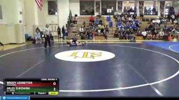 122 lbs Cons. Round 3 - Brody Ledbetter, Reeltown vs Miles Zukowski, St James