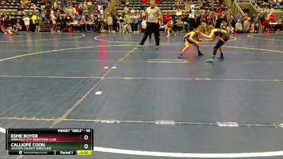 58 lbs Quarterfinal - Esme Boyer, Nebraska City Wrestling Club vs Calliope Coon, Jackson County Wrestling