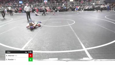 72 lbs Consi Of 8 #1 - Alijah Weimer, East Kansas Eagles vs Colt Roeder, Young Guns (IL)