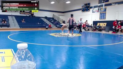 184 lbs Round 3 (6 Team) - Aiden Vasquez, Northern Oklahoma College-Tonkawa vs Julian Gorring, Clackamas Community College