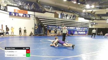 125 lbs Quarterfinal - Caleb Fuessley, Unattached-Iowa State vs Trever Anderson, Northern Iowa