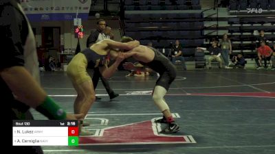 157 lbs Quarterfinal - Nathan Lukez, Army West Point vs Andrew Cerniglia, Navy