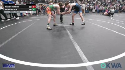 140 lbs Semifinal - Mason Denison, Cowboy Wrestling Club vs Tyler Bryson, Harrah Little League Wrestling